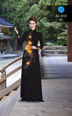 Vải áo dài hoa ngang eo-DT 2601