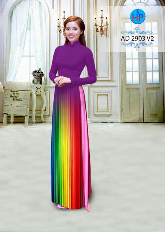 Vải áo dài 7 sắc cầu vồng Vải áo dài 7 sắc cầu vồng