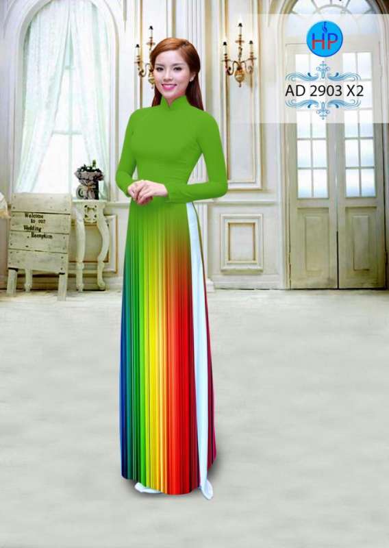 Vải áo dài 7 sắc cầu vồng Vải áo dài 7 sắc cầu vồng
