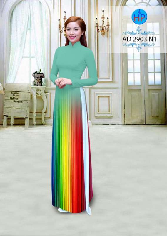 Vải áo dài 7 sắc cầu vồng Vải áo dài 7 sắc cầu vồng