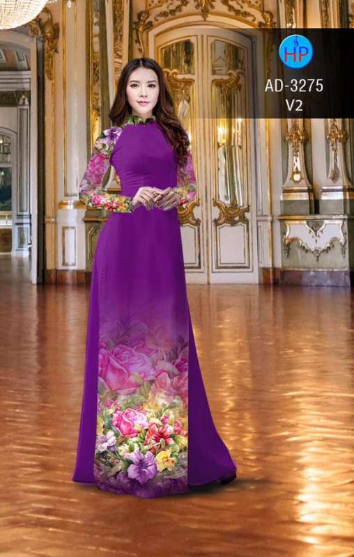Vải áo dài hoa Hồng Vải áo dài hoa Hồng