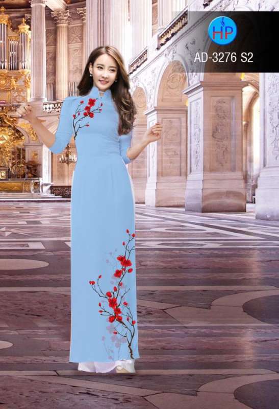 Vải áo dài cành hoa nhỏ