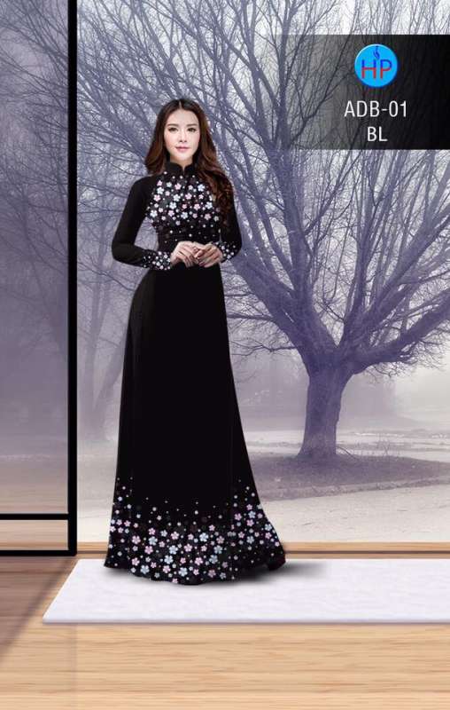 Vải áo dài hoa nhỏ trên dưới