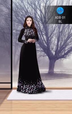 Vải áo dài hoa nhỏ trên dưới-DT 2608