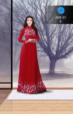 Vải áo dài hoa nhỏ trên dưới-DT 2608