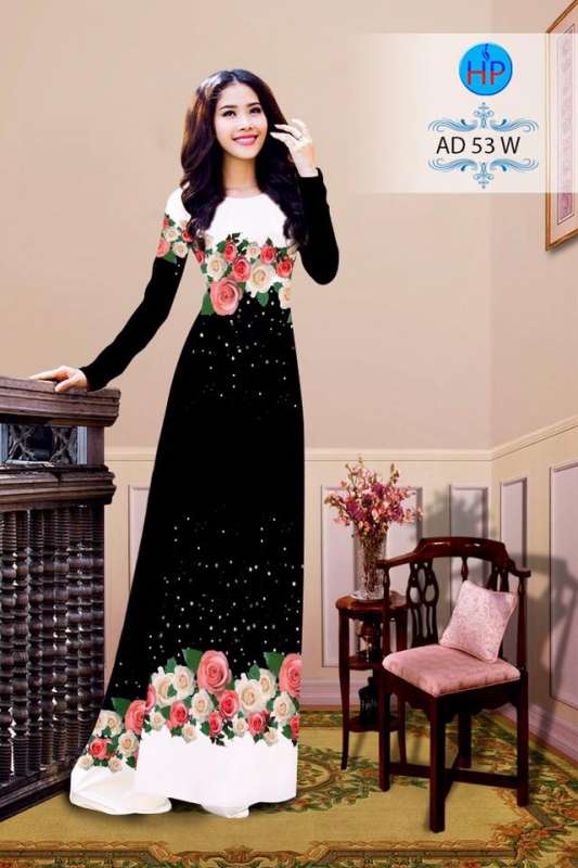 Vải áo dài hoa Hồng