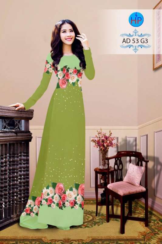 Vải áo dài hoa Hồng