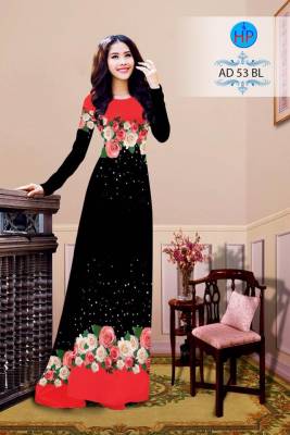 Vải áo dài hoa Hồng-DT 2616