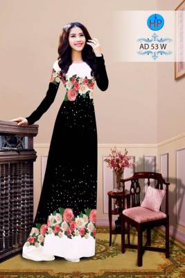 Vải áo dài hoa Hồng-DT 2616