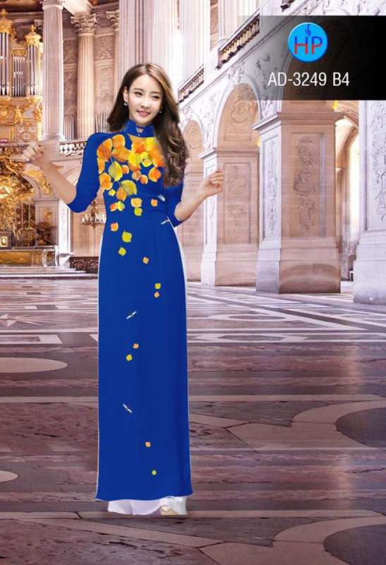 Vải áo dài hình lá rơi Vải áo dài hình lá rơi