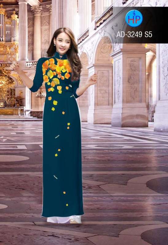 Vải áo dài hình lá rơi Vải áo dài hình lá rơi