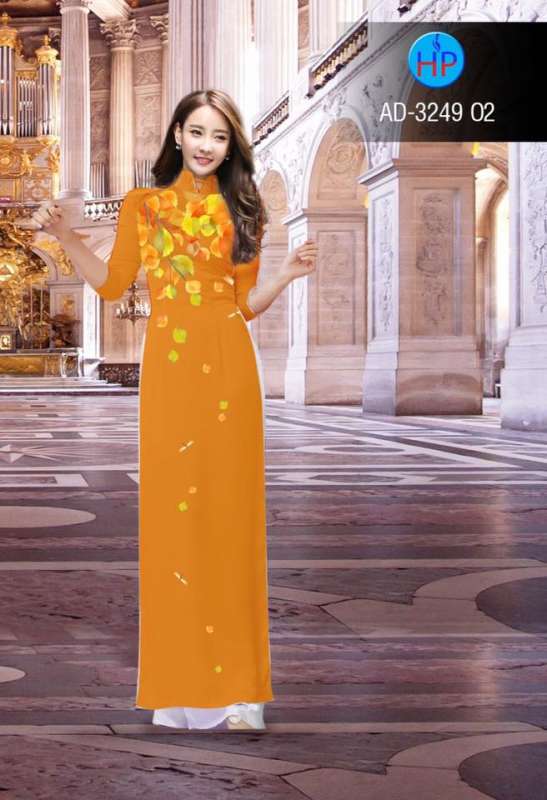 Vải áo dài hình lá rơi Vải áo dài hình lá rơi