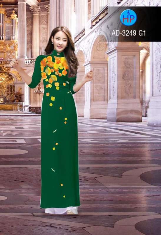 Vải áo dài hình lá rơi Vải áo dài hình lá rơi
