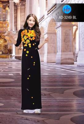 Vải áo dài hình lá rơi-DT 2634