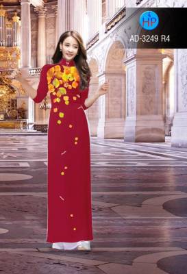 Vải áo dài hình lá rơi-DT 2634