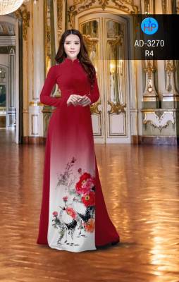 Vải áo dài hoa cảnh-DT 2635