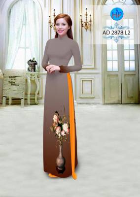 Vải áo dài họa tiết bình hoa-DT 2639