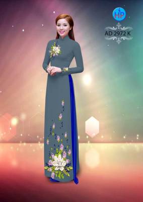 Vải áo dài hoa trên dưới-DT 2685