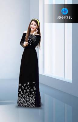Vải áo dài hoa nhỏ trên dưới-DT 2704