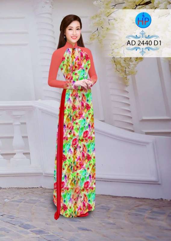 Vải áo dài hoa toàn thân