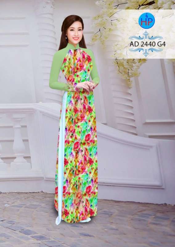 Vải áo dài hoa toàn thân