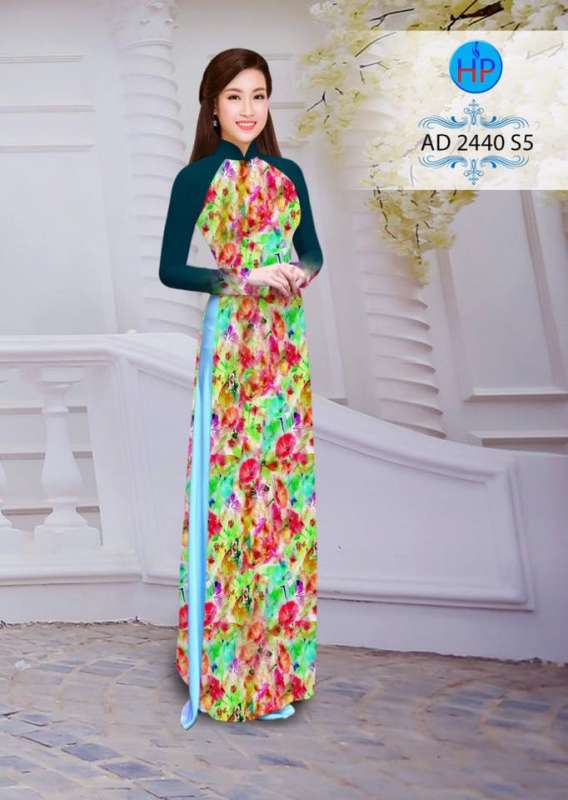 Vải áo dài hoa toàn thân