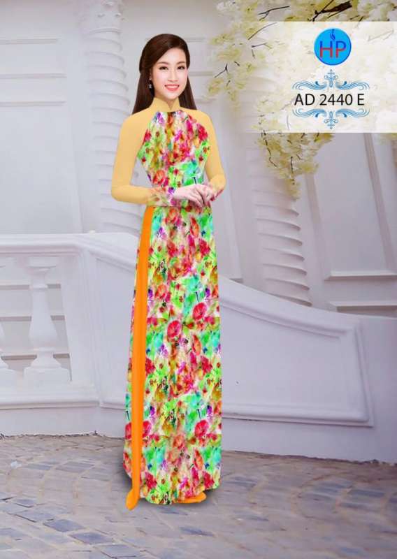 Vải áo dài hoa toàn thân
