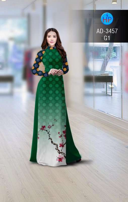 Vải áo dài cành Đào Vải áo dài cành Đào