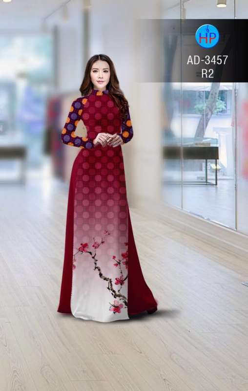 Vải áo dài cành Đào Vải áo dài cành Đào