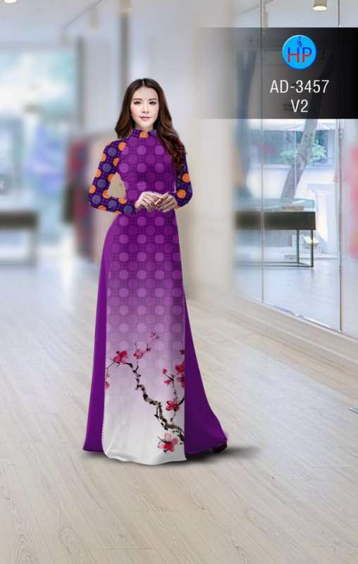 Vải áo dài cành Đào Vải áo dài cành Đào