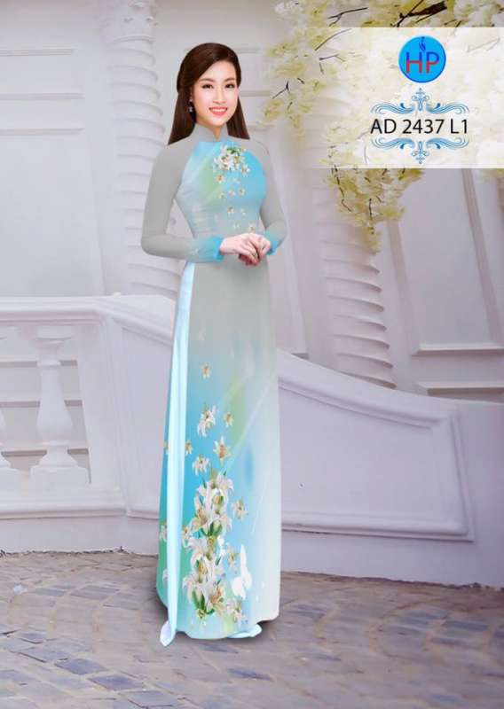 Vải áo dài hoa trên dưới Vải áo dài hoa trên dưới