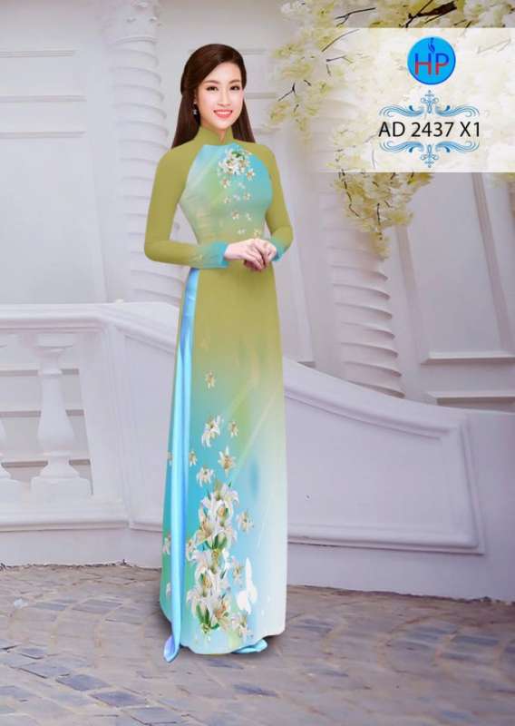 Vải áo dài hoa trên dưới Vải áo dài hoa trên dưới