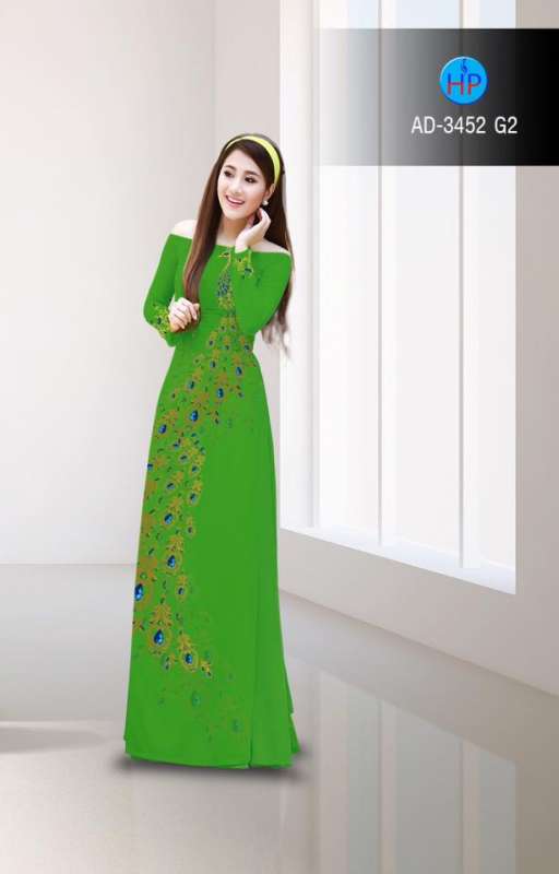 Vải áo dài chim Công