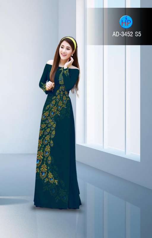 Vải áo dài chim Công