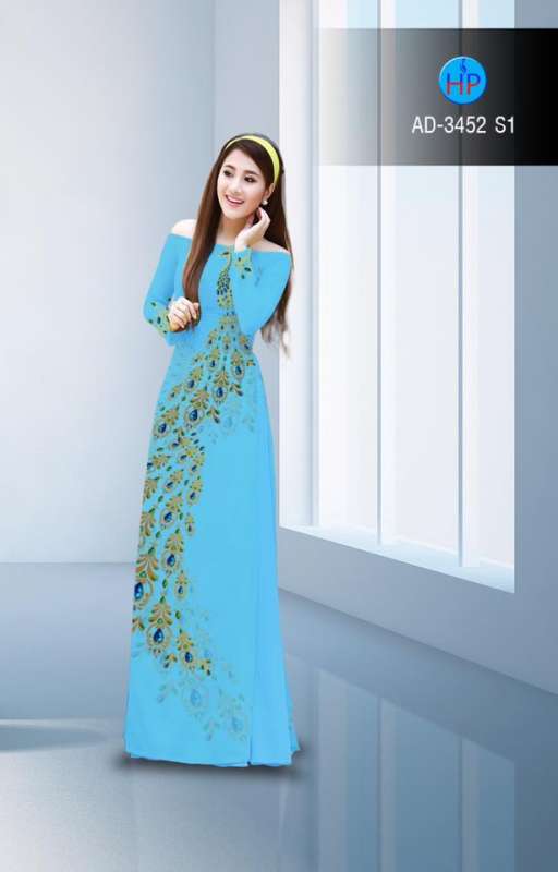 Vải áo dài chim Công