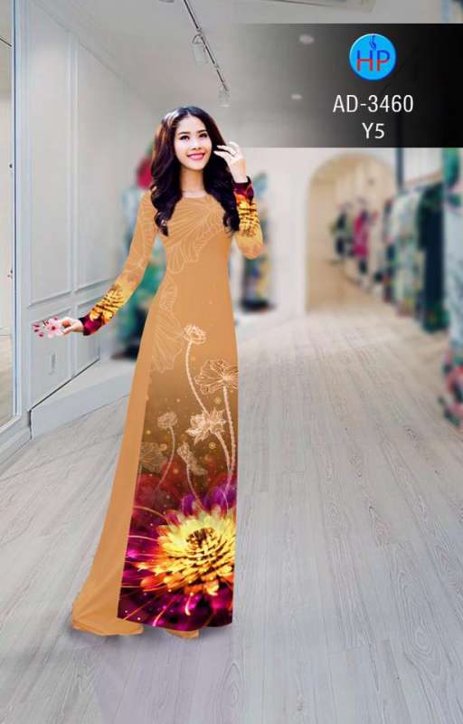 Vải áo dài hoa 3D