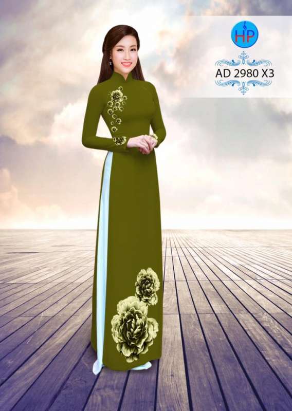Vải áo dài hoa Hồng
