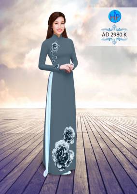 Vải áo dài hoa Hồng-DT 2713