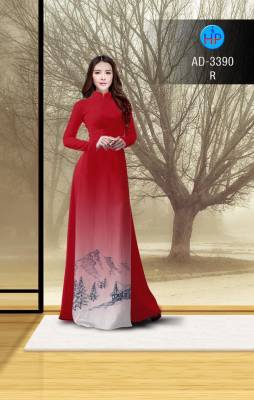 Vải áo dài cảnh núi tuyết-DT 2715