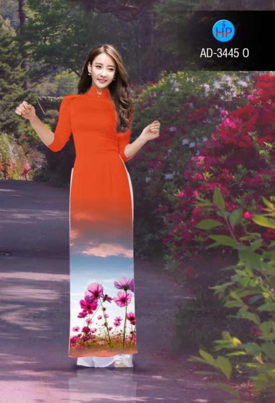 Vải áo dài cánh đồng hoa