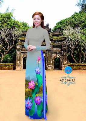 Vải áo dài hoa Sen-DT 2719