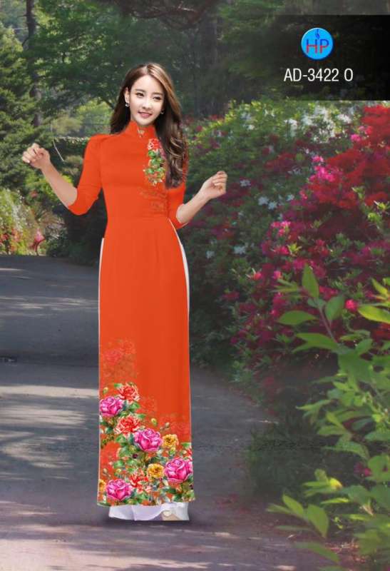Vải áo dài hoa Hồng