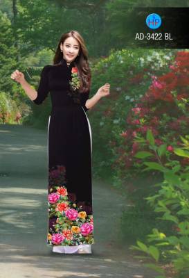 Vải áo dài hoa Hồng-DT 2720