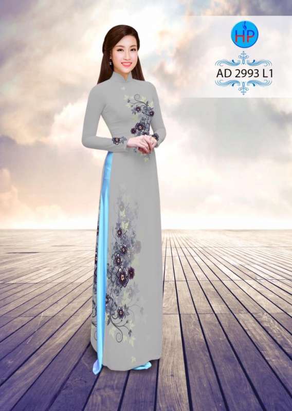 Vải áo dài hoa cổ điển