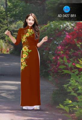 Vải áo dài hoa xéo-DT 2730