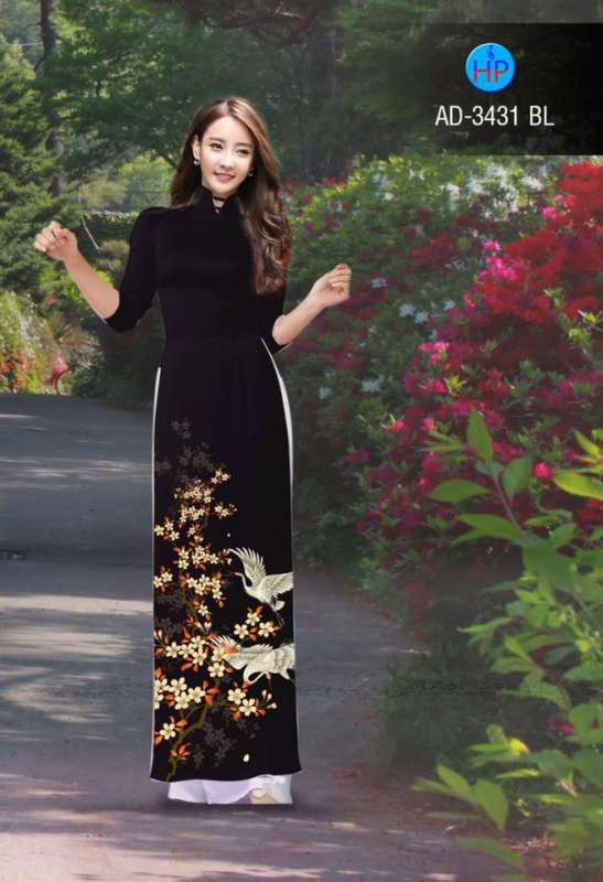 Vải áo dài chim Cò