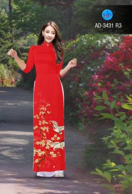 Vải áo dài chim Cò-DT 2735