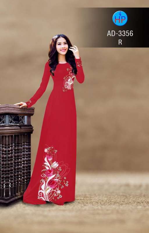 Vải áo dài bộ hoa trên dưới