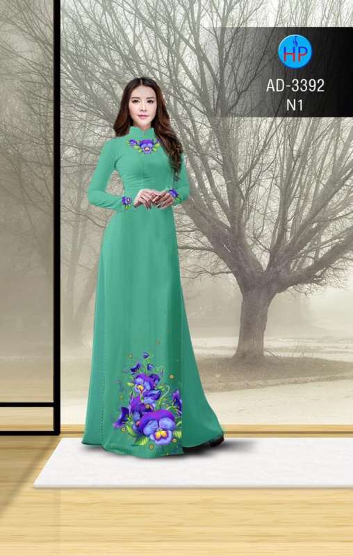 Vải áo dài hoa trên dưới Vải áo dài hoa trên dưới