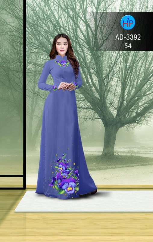 Vải áo dài hoa trên dưới Vải áo dài hoa trên dưới